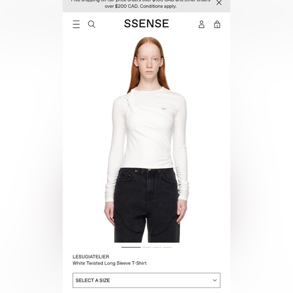 LESUGIATELIER White Twisted Long Sleeve T-Shirt - Picture 3 of 4